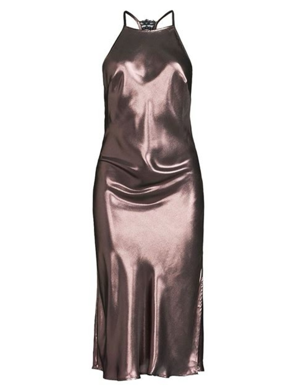 🤎Free People Sunset Shimmer Satin Midi Slipdress - Picture 10 of 10